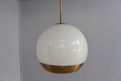 Jean Perzel Fine French 1950 s Glass and Bronze Pendant by Perzel