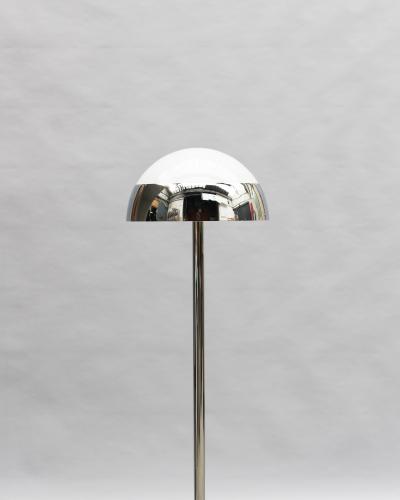 Jean Perzel Fine French 1950s Chrome and Glass Floor Reading Lamp by Jean Perzel