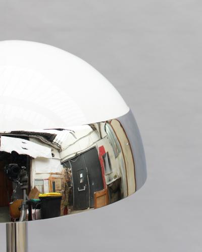 Jean Perzel Fine French 1950s Chrome and Glass Floor Reading Lamp by Jean Perzel