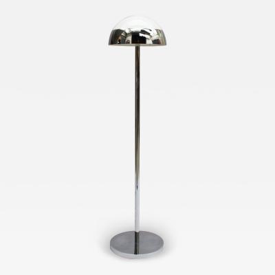 Jean Perzel Fine French 1950s Chrome and Glass Floor Reading Lamp by Jean Perzel