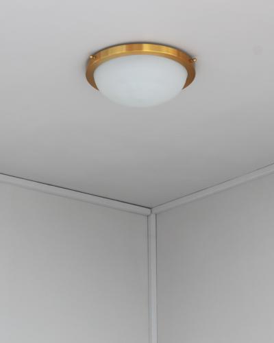 Jean Perzel Fine French 1950s Glass and Brass Flush Mount Sconce by Jean Perzel