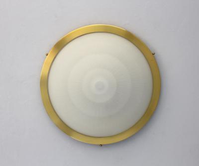 Jean Perzel Fine French 1950s Glass and Brass Flush Mount by Perzel