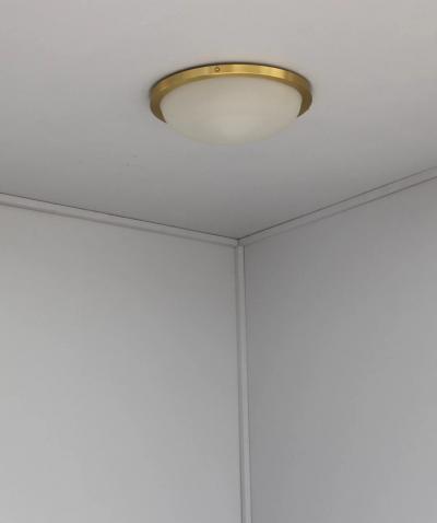 Jean Perzel Fine French 1950s Glass and Brass Flush Mount by Perzel