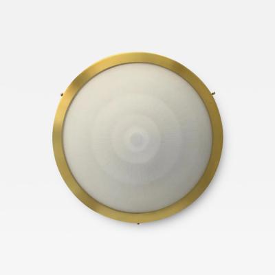 Jean Perzel Fine French 1950s Glass and Brass Flush Mount by Perzel
