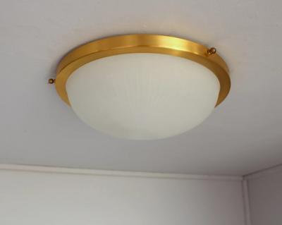 Jean Perzel Fine French 1950s Glass and Brass Flush Mount by Perzel