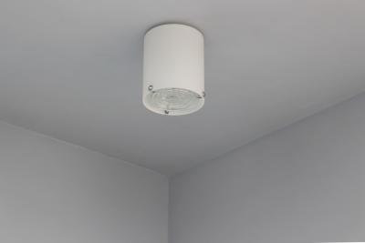 Jean Perzel Fine French 1950s Glass and Chrome Cylindrical Flush Mount by Perzel