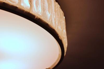 Jean Perzel Fine French 1970s Brass and Glass Queen s Necklace Flush Mount by Perzel