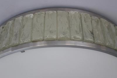 Jean Perzel Fine French 1970s Brass and Glass Queen s Necklace Flush Mount by Perzel