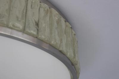 Jean Perzel Fine French 1970s Brass and Glass Queen s Necklace Flush Mount by Perzel