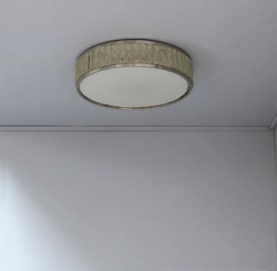 Jean Perzel Fine French 1970s Brass and Glass Queen s Necklace Flush Mount by Perzel