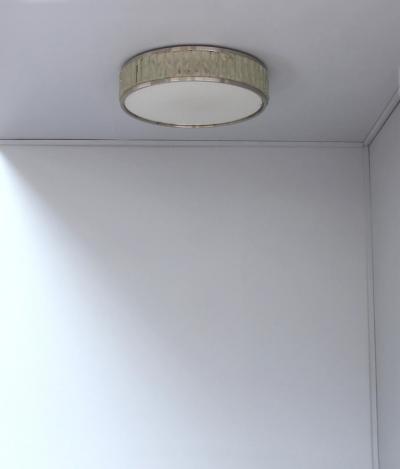 Jean Perzel Fine French 1970s Brass and Glass Queen s Necklace Flush Mount by Perzel