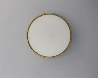 Jean Perzel Fine French 1970s Brass and Glass Queens Necklace Flush Mount by Perzel