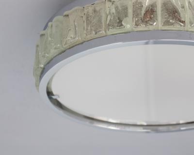 Jean Perzel Fine French 1970s Chrome and Glass Queens Necklace Ceiling Light by Perzel