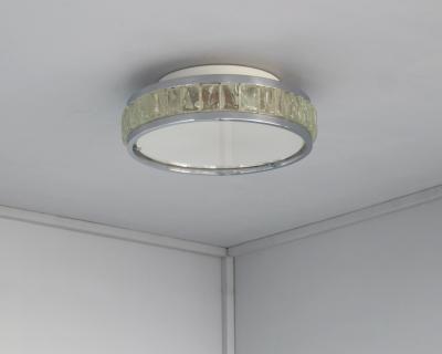 Jean Perzel Fine French 1970s Chrome and Glass Queens Necklace Ceiling Light by Perzel