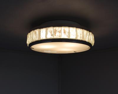 Jean Perzel Fine French 1970s Chrome and Glass Queens Necklace Ceiling Light by Perzel