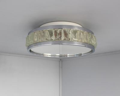 Jean Perzel Fine French 1970s Chrome and Glass Queens Necklace Ceiling Light by Perzel