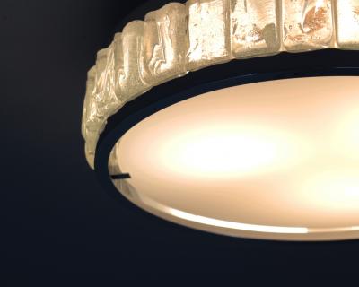 Jean Perzel Fine French 1970s Chrome and Glass Queens Necklace Ceiling Light by Perzel