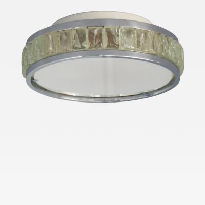 Jean Perzel Fine French 1970s Chrome and Glass Queens Necklace Ceiling Light by Perzel