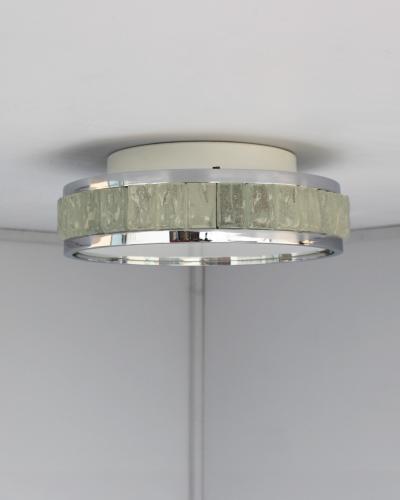 Jean Perzel Fine French 1970s Chrome and Glass Queens Necklace Ceiling Light by Perzel