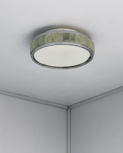 Jean Perzel Fine French 1970s Chrome and Glass Queens Necklace Ceiling Light by Perzel