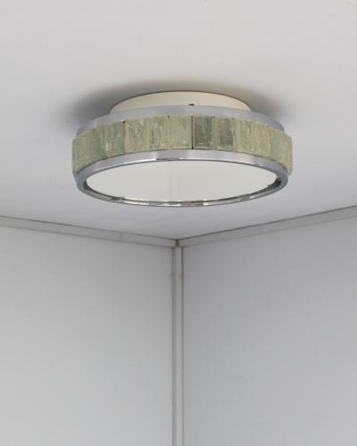 Jean Perzel Fine French 1970s Chrome and Glass Queens Necklace Ceiling Light by Perzel