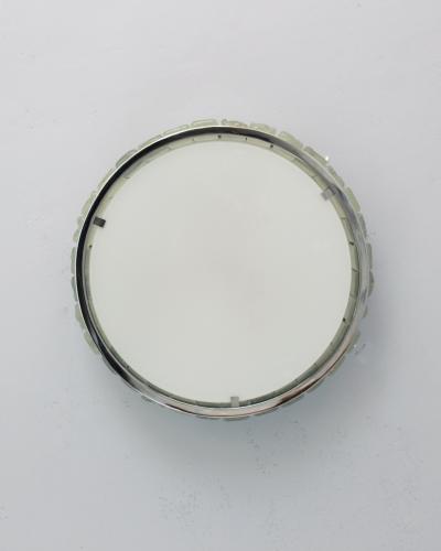 Jean Perzel Fine French 1970s Chrome and Glass Queens Necklace Ceiling Light by Perzel