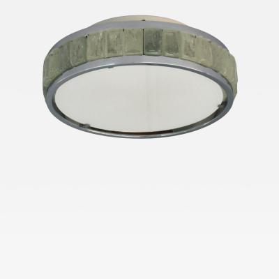 Jean Perzel Fine French 1970s Chrome and Glass Queens Necklace Ceiling Light by Perzel
