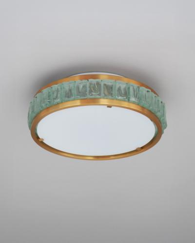 Jean Perzel Fine French 1970s Queens Necklace Flush Mount by Perzel