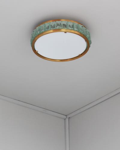 Jean Perzel Fine French 1970s Queens Necklace Flush Mount by Perzel