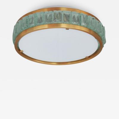 Jean Perzel Fine French 1970s Queens Necklace Flush Mount by Perzel