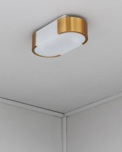 Jean Perzel Fine French Art Deco Bronze and Glass Ceiling or Wall Light by Perzel