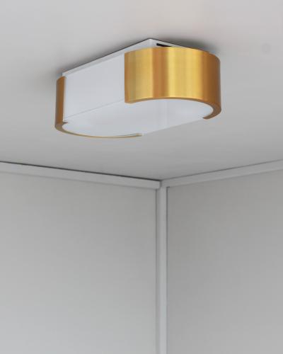 Jean Perzel Fine French Art Deco Bronze and Glass Ceiling or Wall Light by Perzel