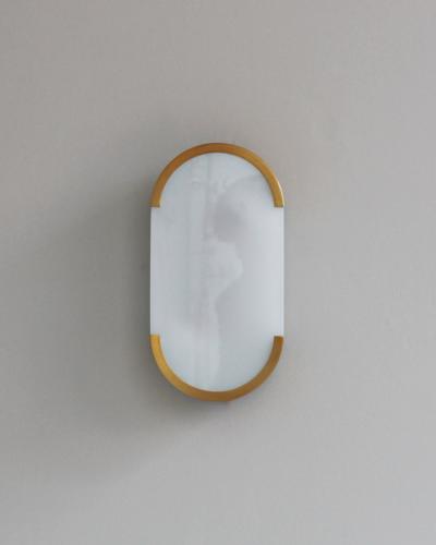 Jean Perzel Fine French Art Deco Bronze and Glass Ceiling or Wall Light by Perzel