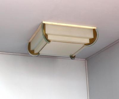 Jean Perzel Fine French Art Deco Bronze and Glass Flush Mount by Jean Perzel