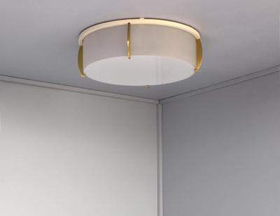 Jean Perzel Fine French Art Deco Bronze and Glass Flush Mount by Jean Perzel