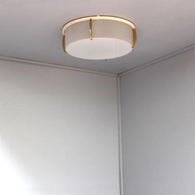 Jean Perzel Fine French Art Deco Bronze and Glass Flush Mount by Jean Perzel