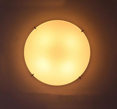 Jean Perzel Fine French Art Deco Bronze and Glass Flush Mount by Jean Perzel