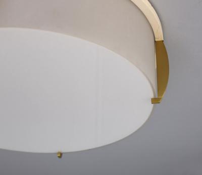 Jean Perzel Fine French Art Deco Bronze and Glass Flush Mount by Jean Perzel