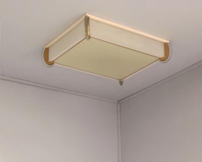 Jean Perzel Fine French Art Deco Bronze and Glass Flush Mount by Jean Perzel