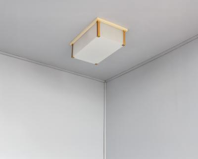 Jean Perzel Fine French Art Deco Bronze and Glass Flush Mount by Jean Perzel