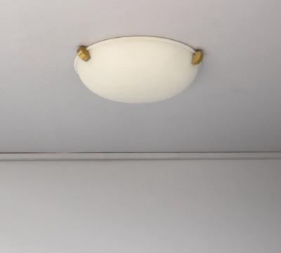 Jean Perzel Fine French Art Deco Glass and Brass Flush Mount Sconce by Jean Perzel