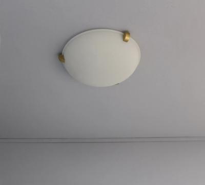Jean Perzel Fine French Art Deco Glass and Brass Flush Mount Sconce by Jean Perzel