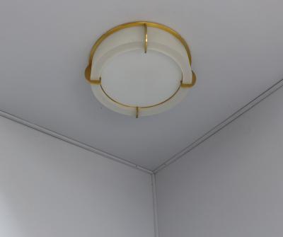 Jean Perzel Fine French Art Deco Glass and Bronze Ceiling Light by Jean Perzel
