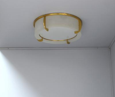 Jean Perzel Fine French Art Deco Glass and Bronze Ceiling Light by Jean Perzel
