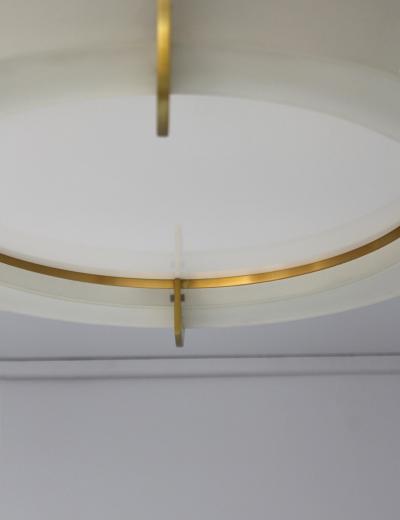 Jean Perzel Fine French Art Deco Glass and Bronze Ceiling Light by Jean Perzel