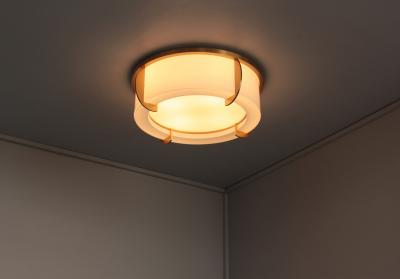 Jean Perzel Fine French Art Deco Glass and Bronze Ceiling Light by Jean Perzel