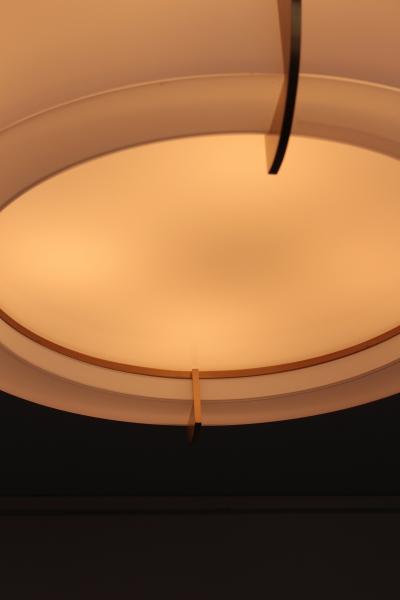 Jean Perzel Fine French Art Deco Glass and Bronze Ceiling Light by Jean Perzel