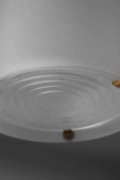 Jean Perzel Fine French Art Deco Glass and Bronze Chandelier by Perzel