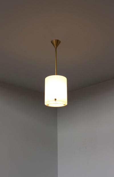 Jean Perzel Fine French Art Deco Glass and Bronze Chandelier by Perzel