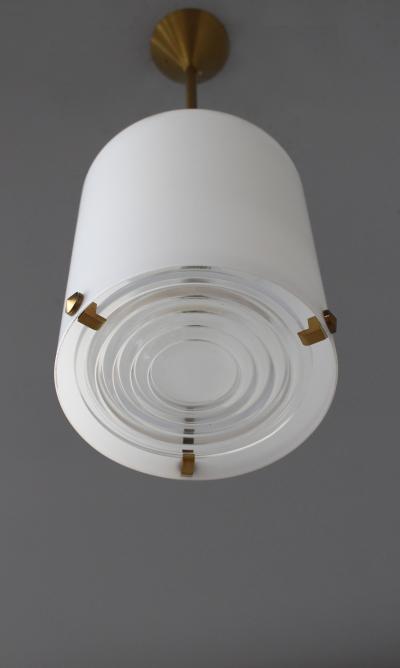 Jean Perzel Fine French Art Deco Glass and Bronze Chandelier by Perzel